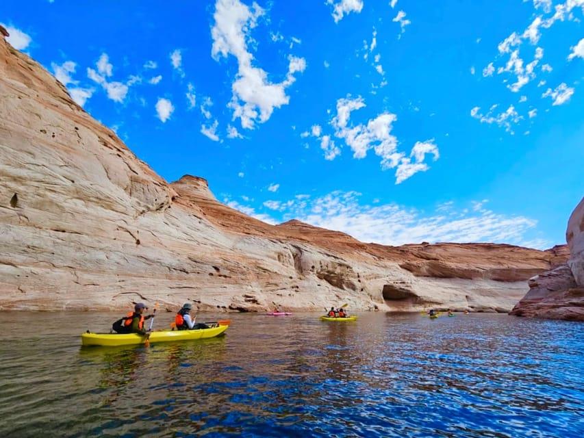 tourist kayaking through Lake Powell